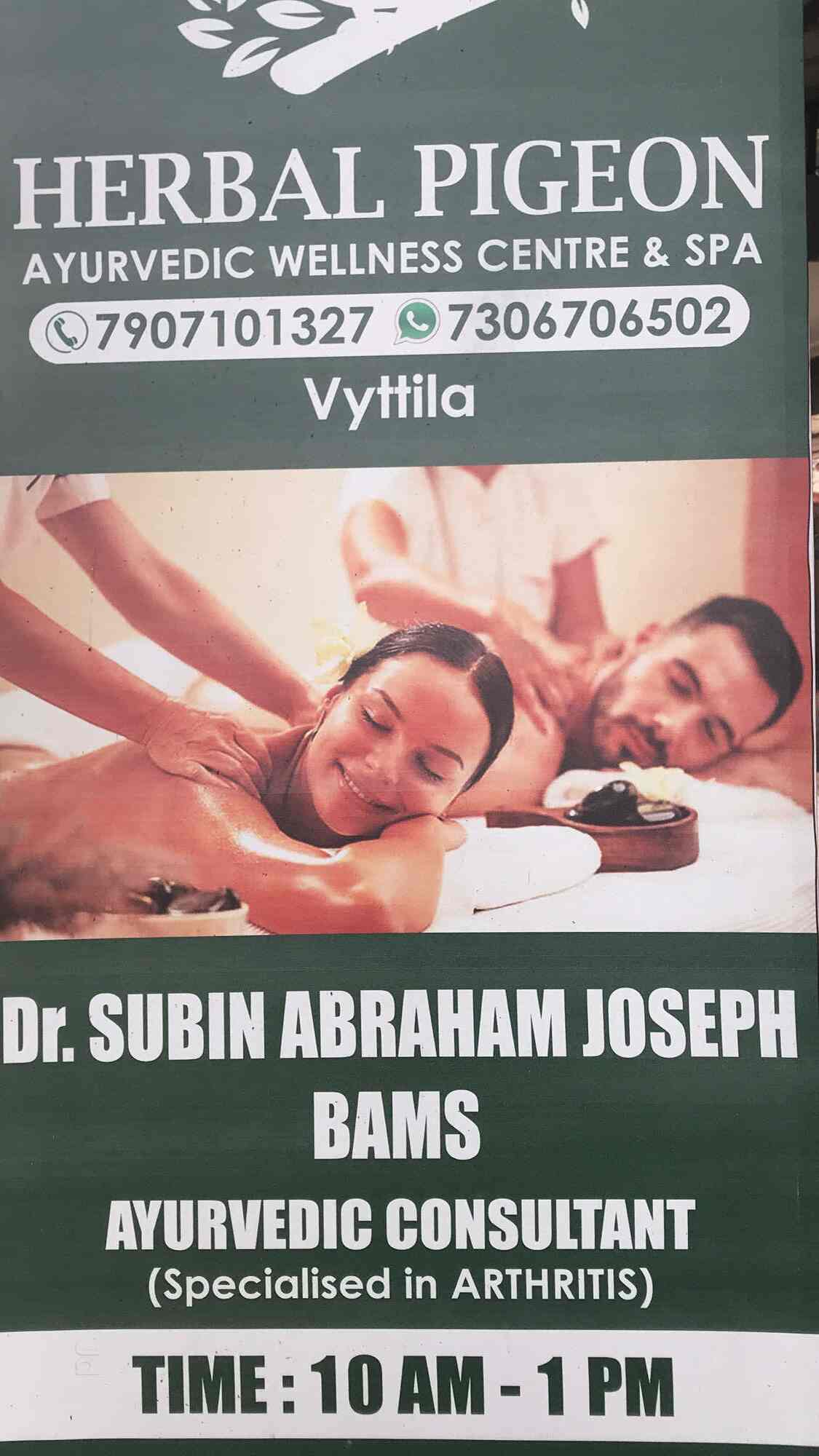 Herbal Pigeon Ayurvedic Therapy Centre Andspa in Vyttila,Ernakulam Best Body Massage Centres