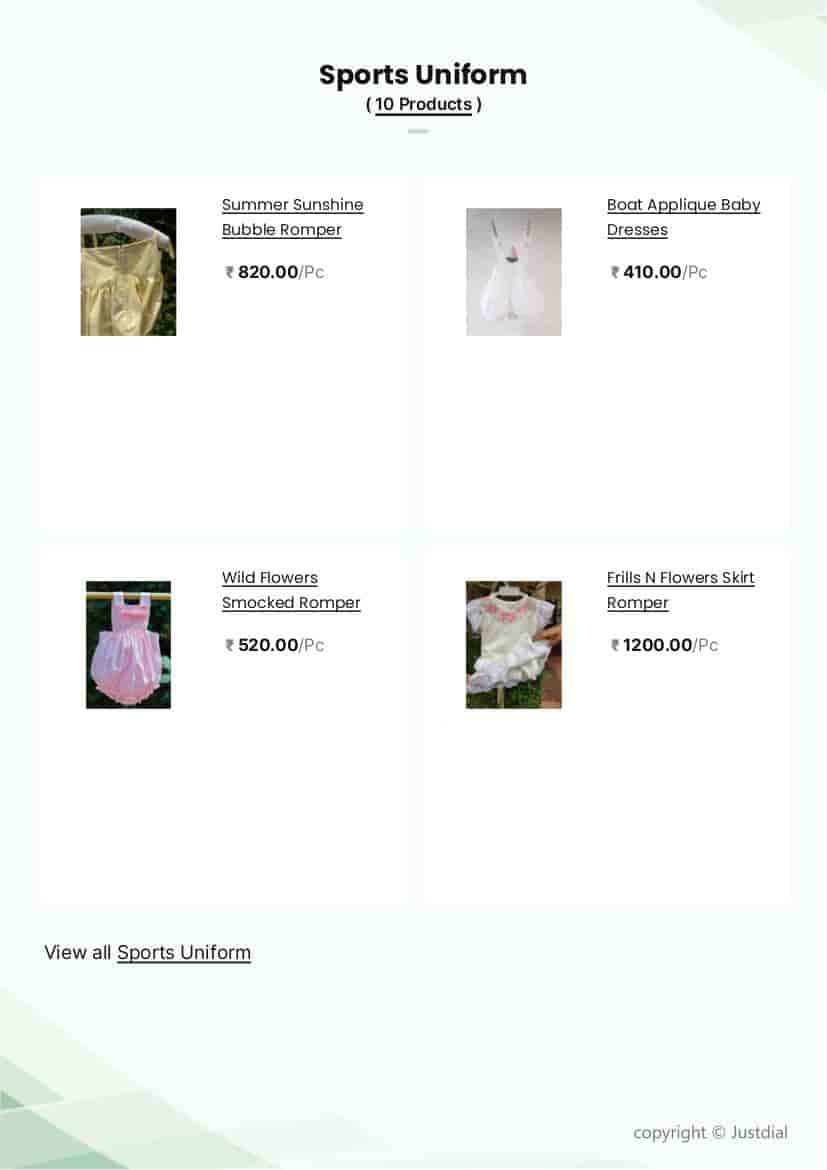 Appliqué Baby Suit Set in Ernakulam at ₹ 480 Unit by Tara Baby