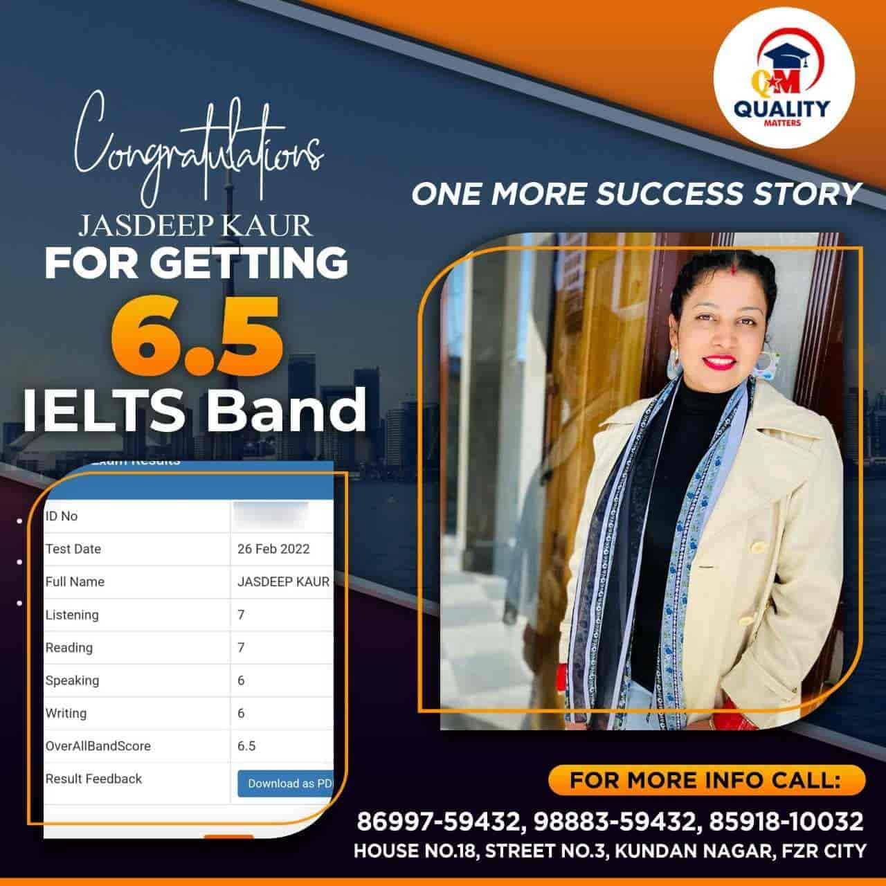 QUALITY MATTERS IELTS INSTITUTE in Kundan Nagar,Ferozepur - Best