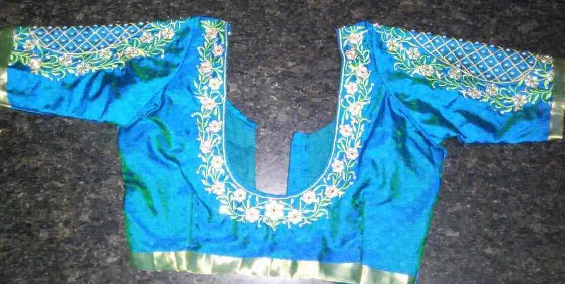 Sparkling Fashion: Simple designer work blouses for pattu/silk sarees