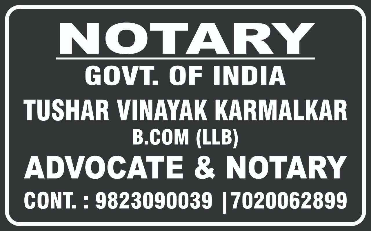 Adv. Tushar Karmalkar in Sanguem,Goa Best Public Notary Services in