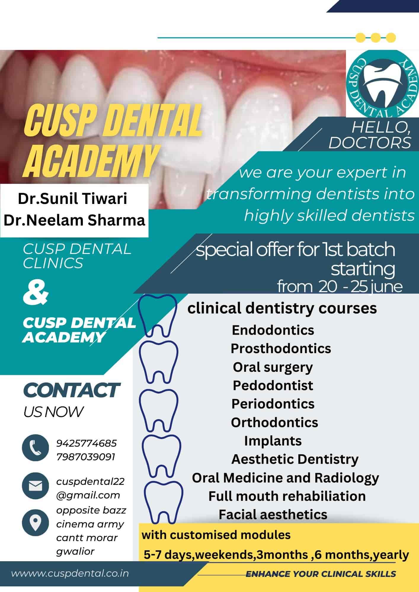 Cusp Dental Clinic & Academy in Morar Military Camp,Gwalior Best