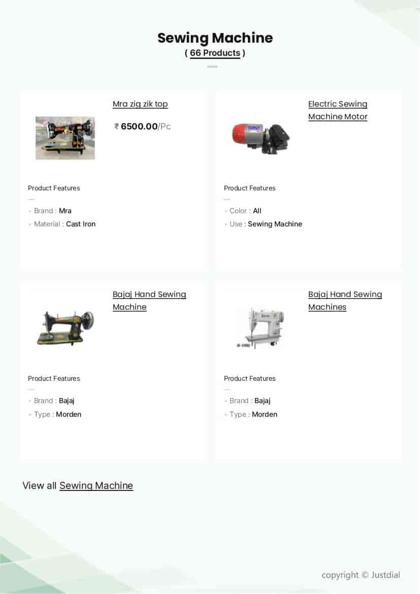 MRA SEWING MACHINE in Haveri at ₹ 4,450 Unit by U M Avaghan