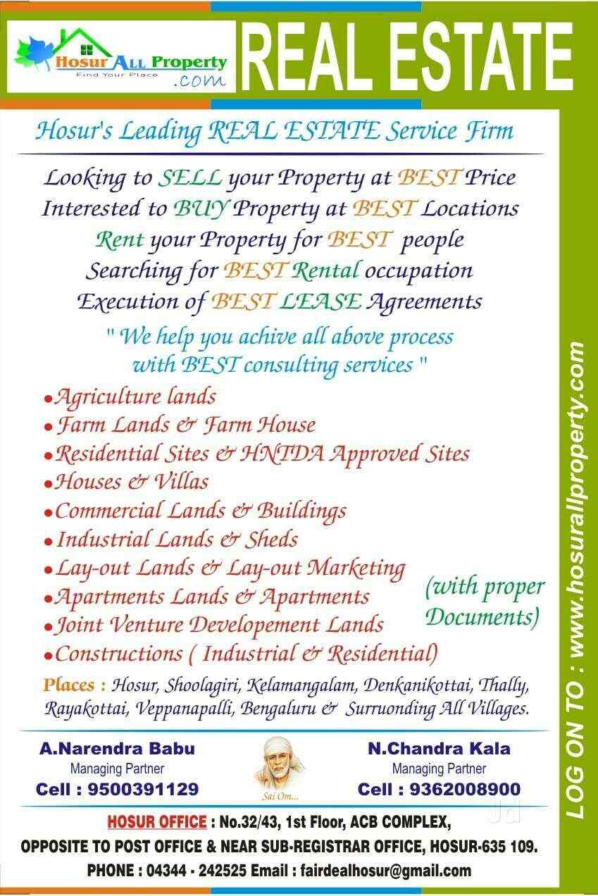 Top Real Estate Agents in Hosur Best Estate Brokers Justdial