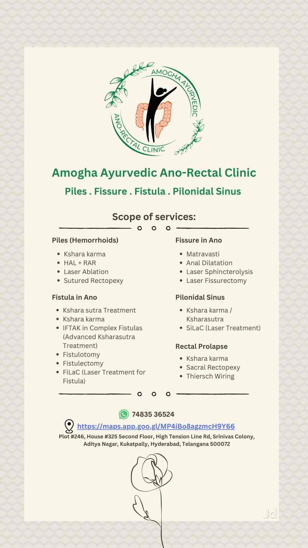 Amogha Ayurvedic Ano Rectal Clinic in Kukatpally,Hyderabad Best