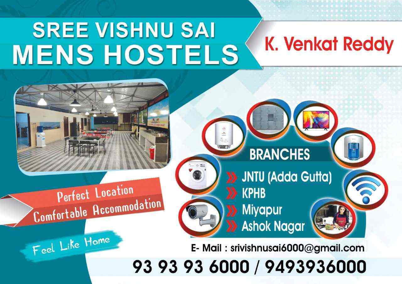 Book Sree Vishnu Sai Men's PG Hostel in KPHB Colony,Hyderabad Best