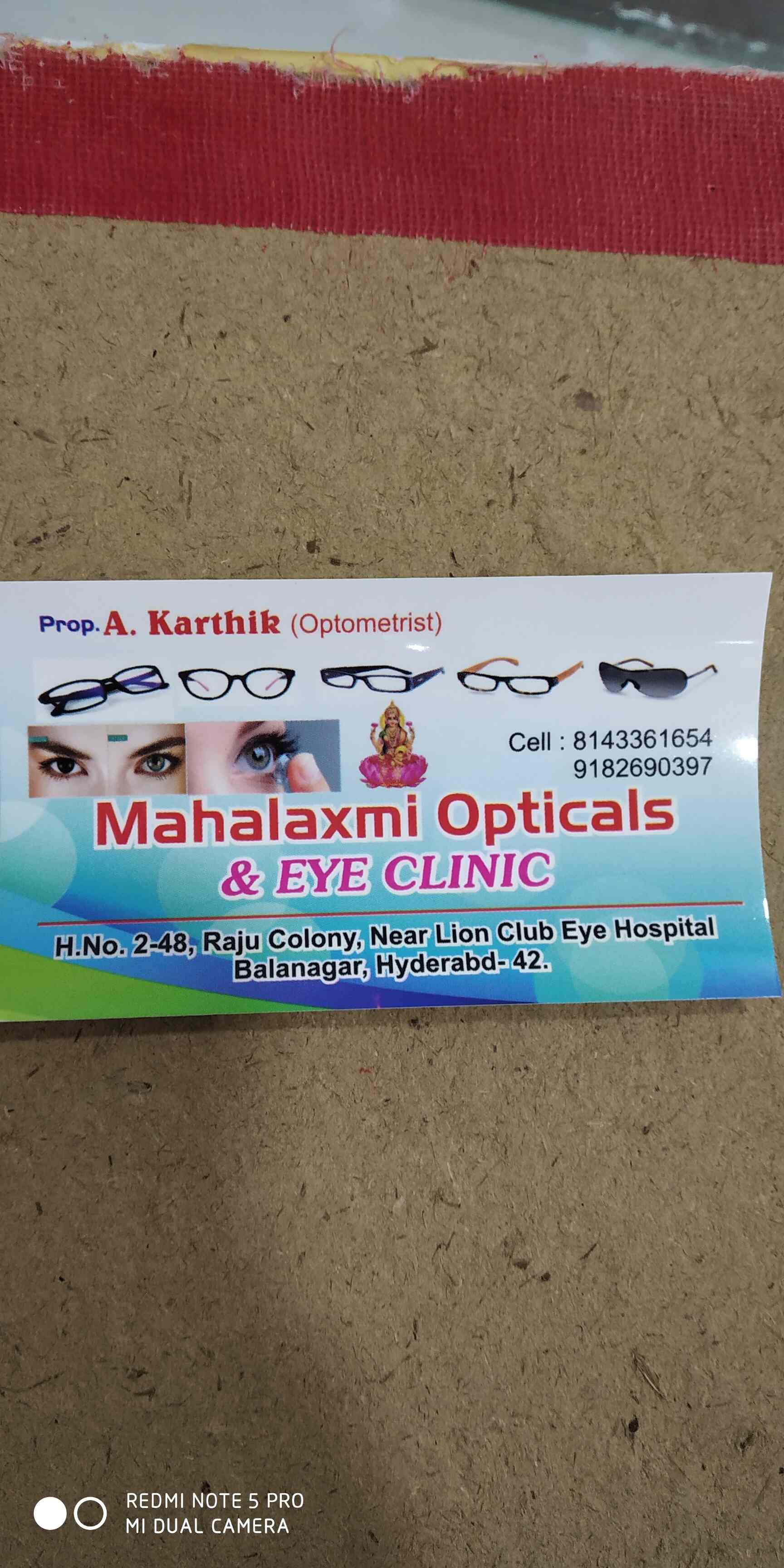 Mahalaxmi Opticals & Eye Clinic in Bala Nagar,Hyderabad Best