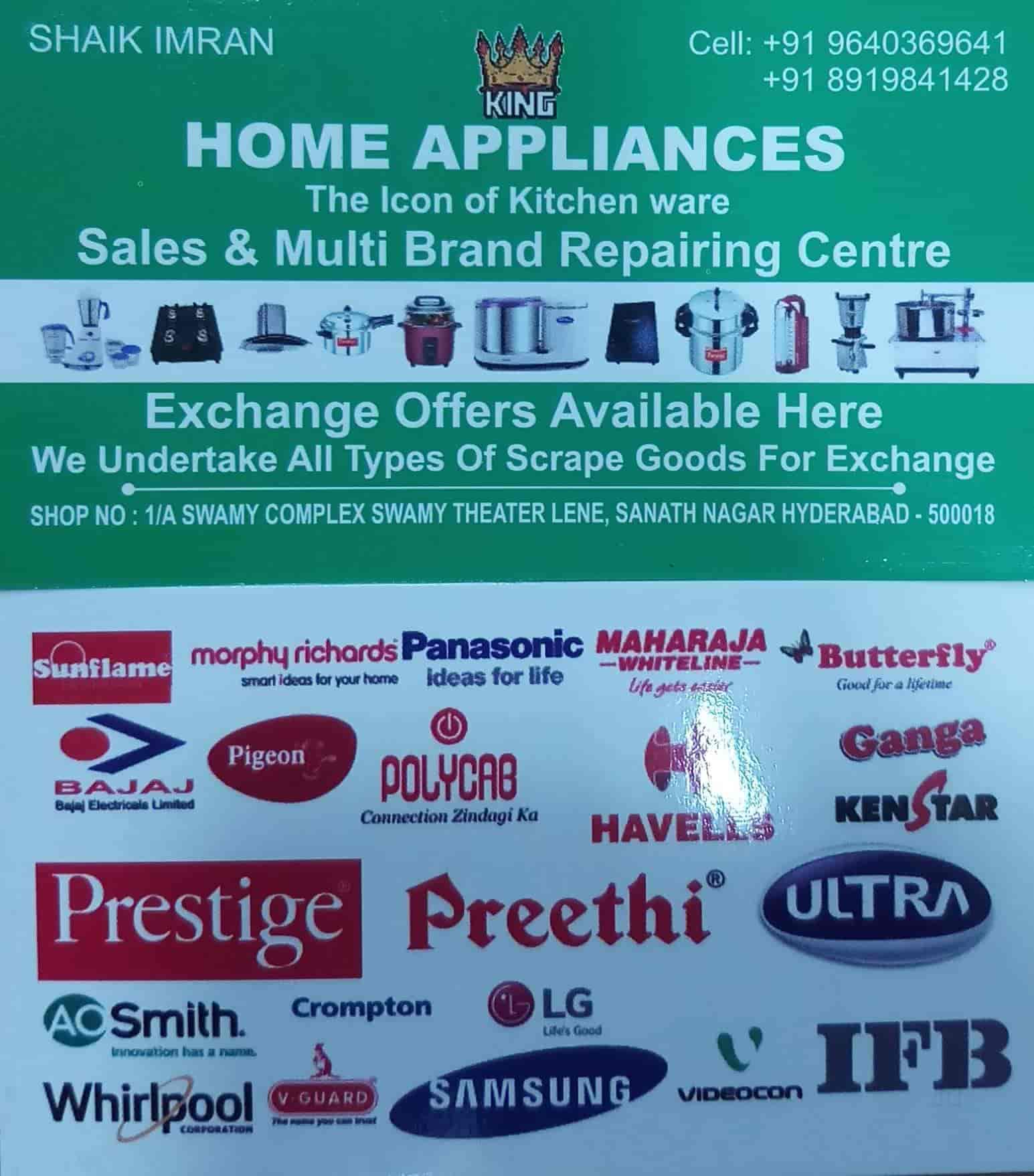 King Home Appliances in Bhagya Nagar Colony Kukatpally,Hyderabad Best Home Appliance Dealers