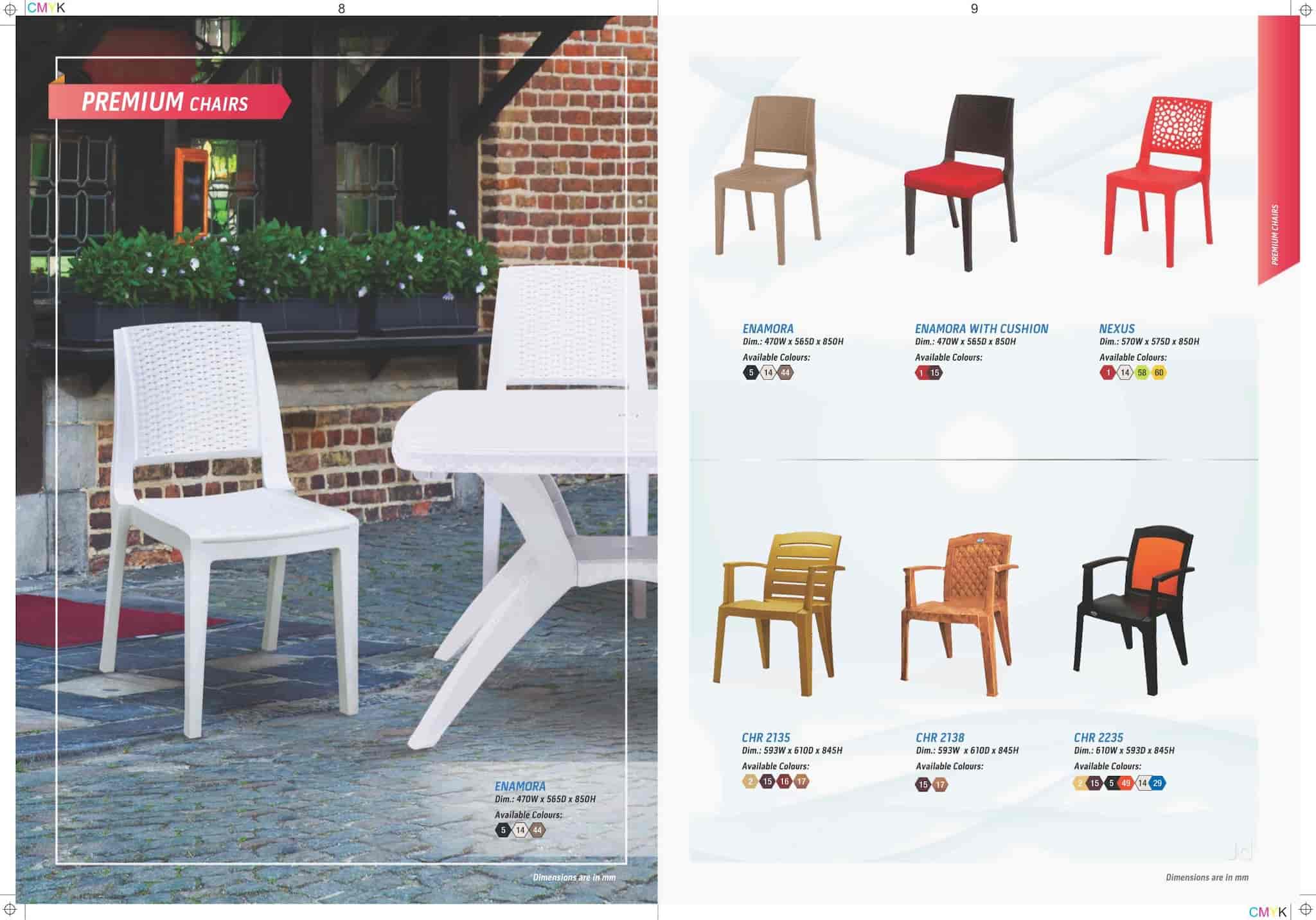 NILKAMAL Plastic Arm Living Room Chairs (CHR2226, Haze Grey and