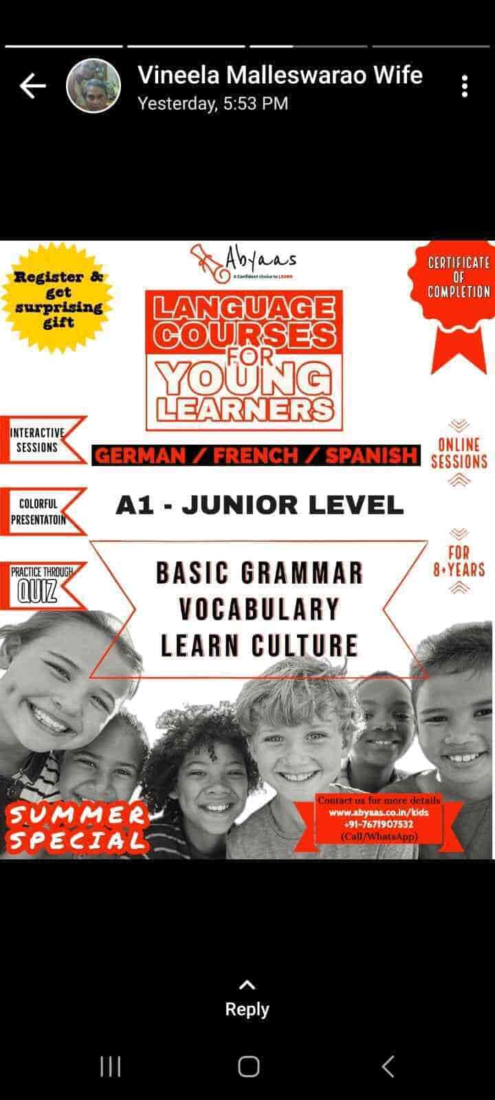 Abyaas Institute Of Foreign Languages in Manikonda,Hyderabad Best