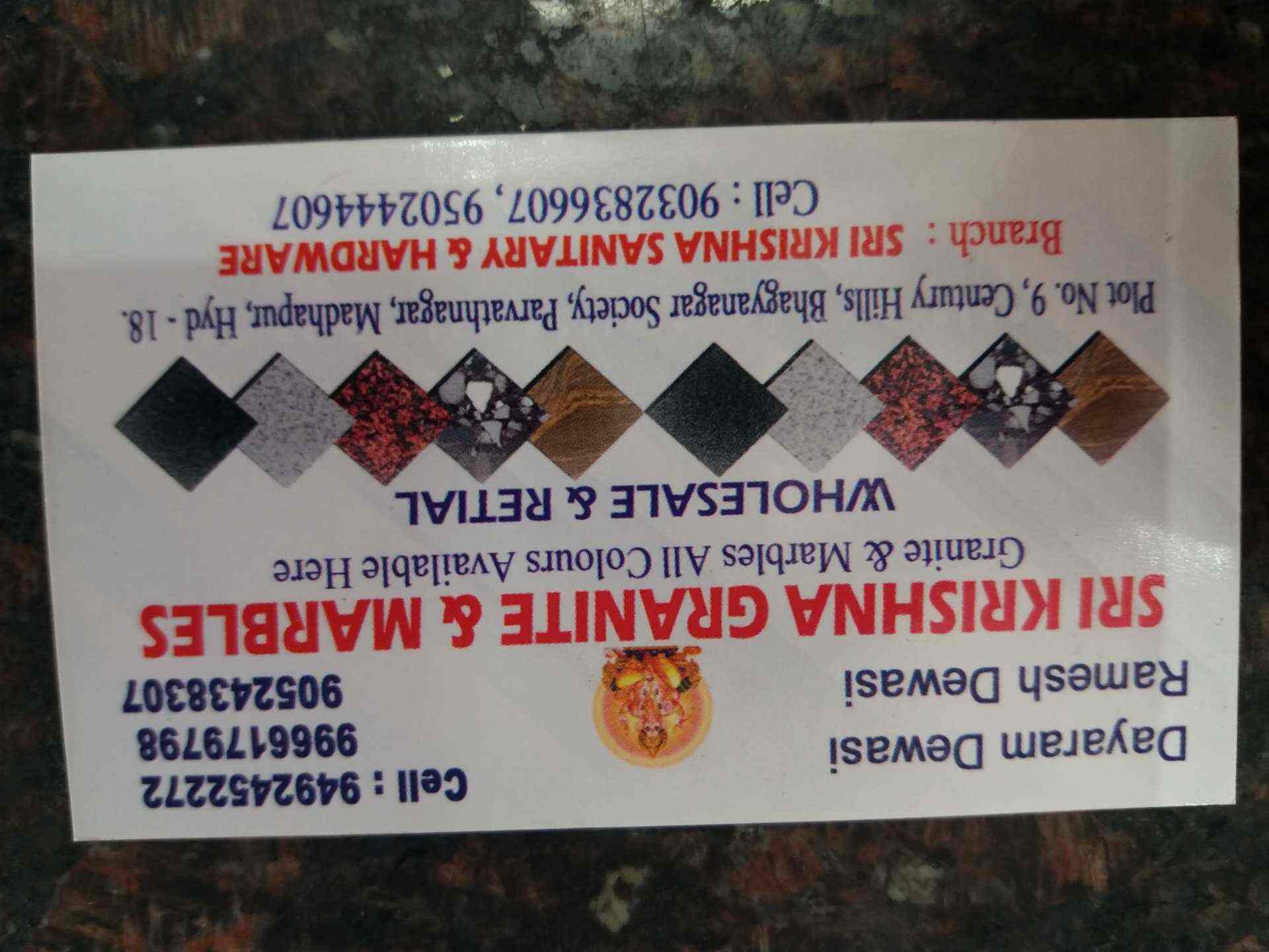 Sri Krishna Granite & Marbles, Madhapur Granite Dealers in Hyderabad