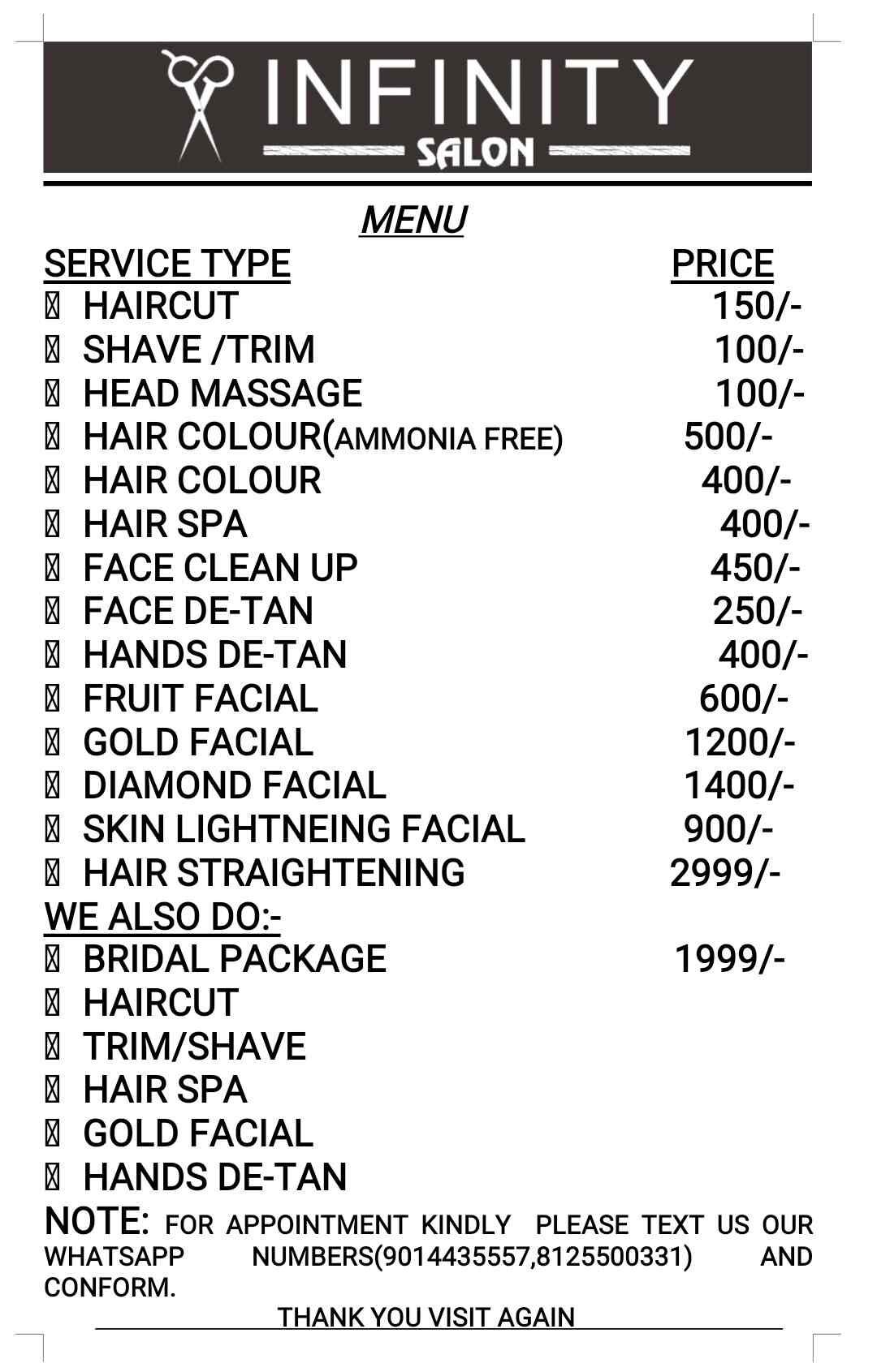 Infinity Hair Salon in Serilingampally,Hyderabad Best Salons in