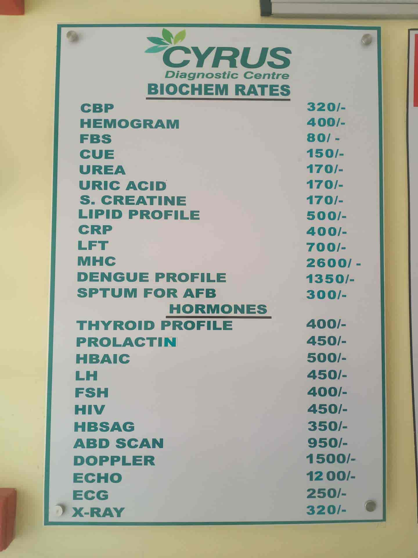 Cyrus Diagnostic Centre in Secunderabad City,Hyderabad Best Blood