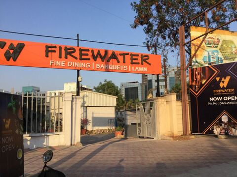 Fire water bar outlet and grill