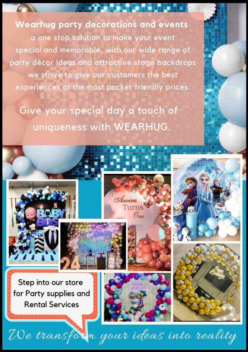 Wear Hug Party Decorations And Events in Kukatpally,Hyderabad Best