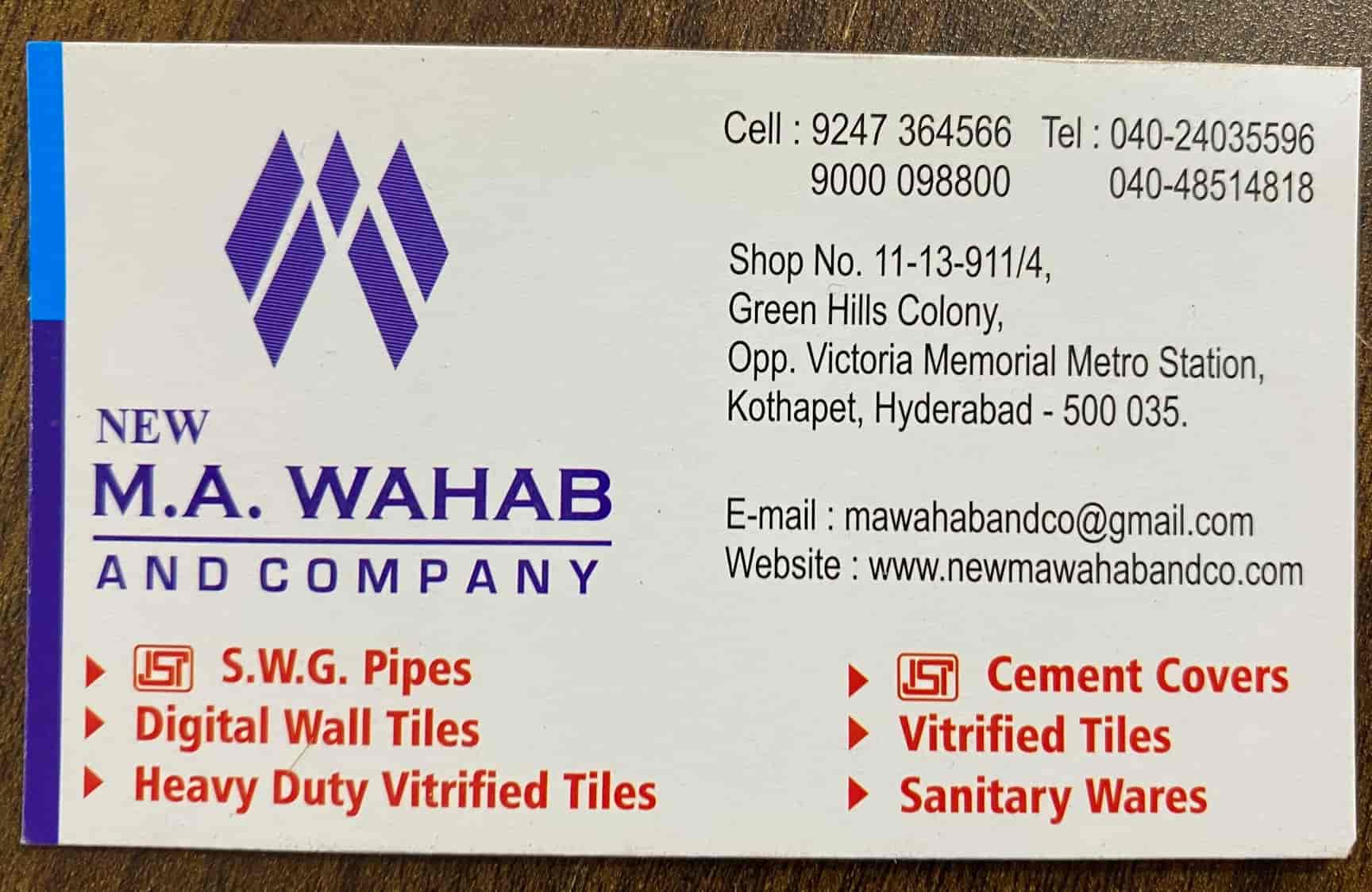 New M A Wahab & Co in Kothapet,Hyderabad Best Bathroom Fitting