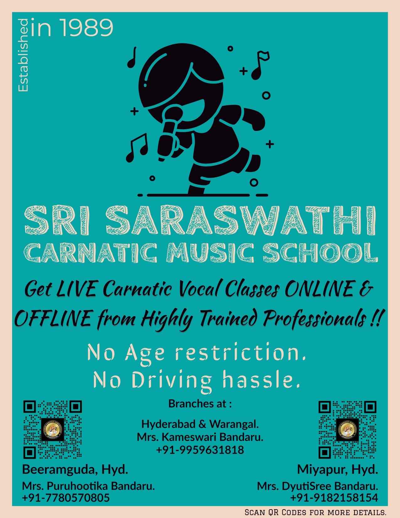 Sri Saraswathi Carnatic Music School in Miyapur,Hyderabad Best Music