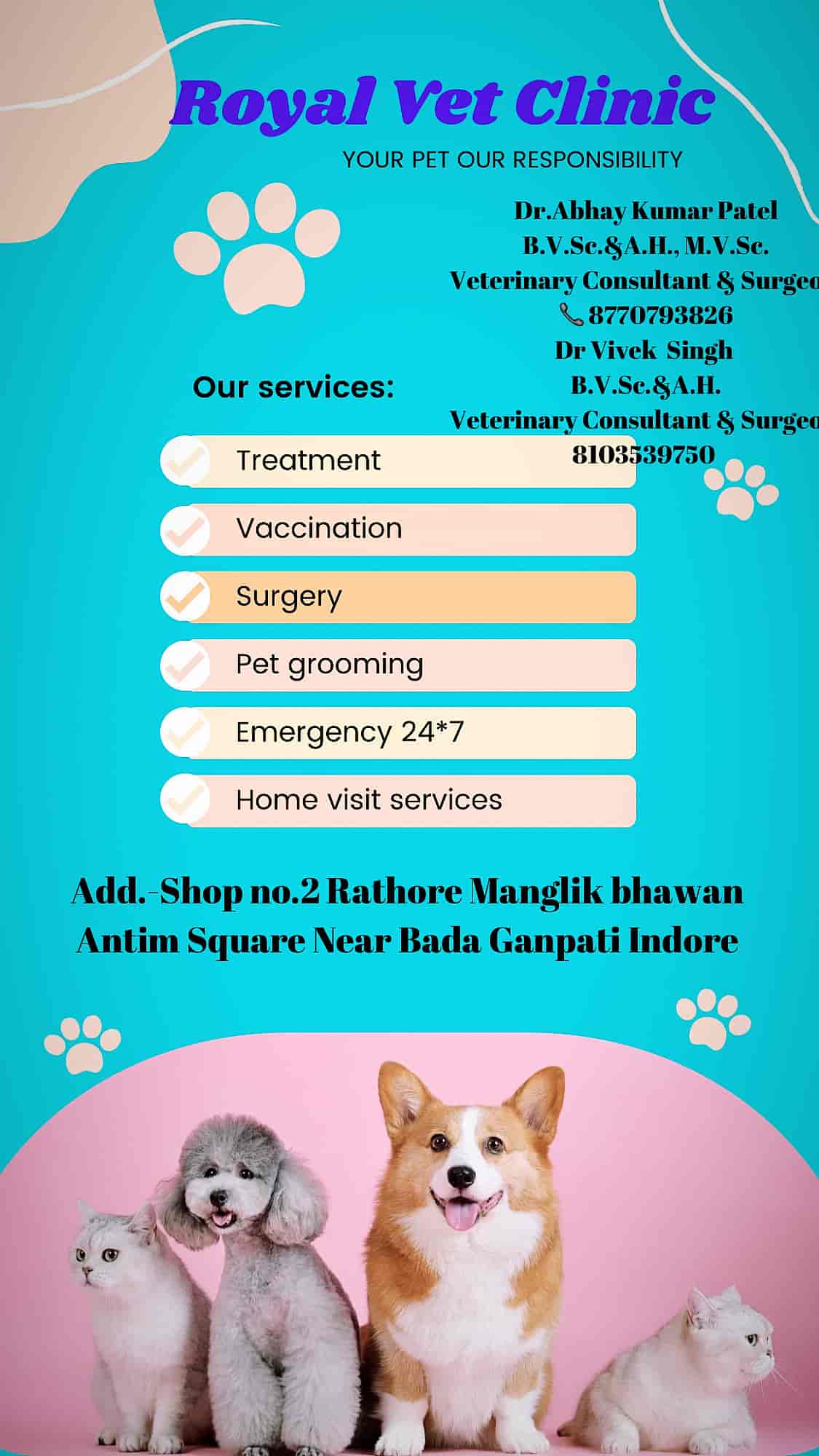 Top Veterinary Doctors in Khandwa Road, Indore Best Animal Doctor near me Justdial