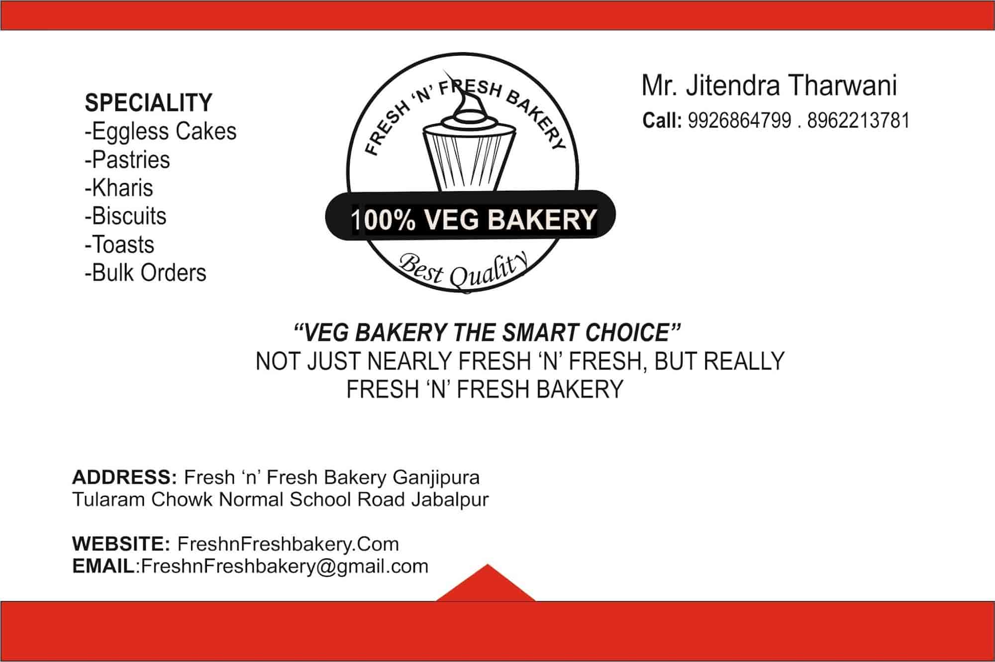 Fresh N Fresh in Ganjipura,Jabalpur Order Food Online Best Bakeries