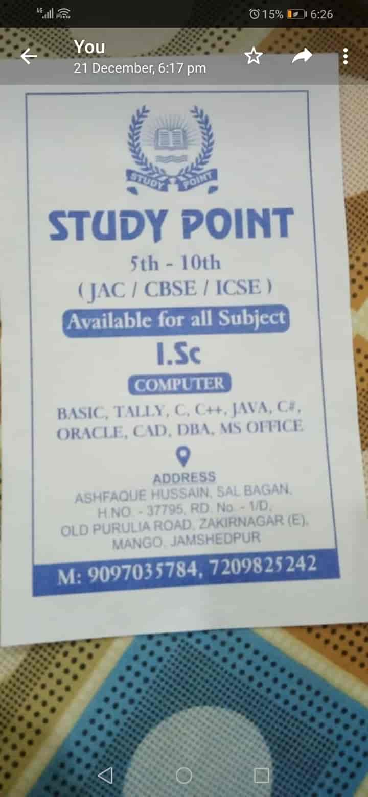 Study Point in Mango,Jamshedpur - Best Adca Training Institutes near me ...