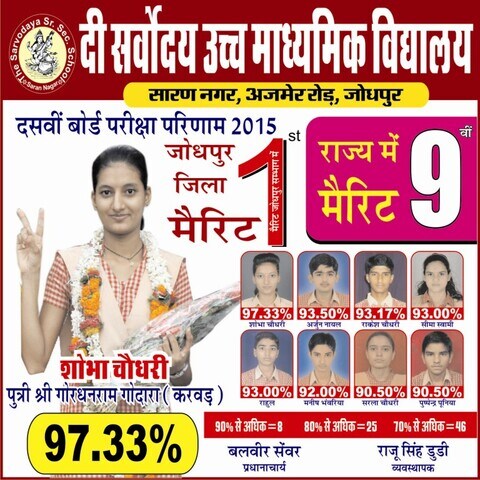 The Sarvodaya Senior Secondary School in Jodhpur HO,Jodhpur - Best ...