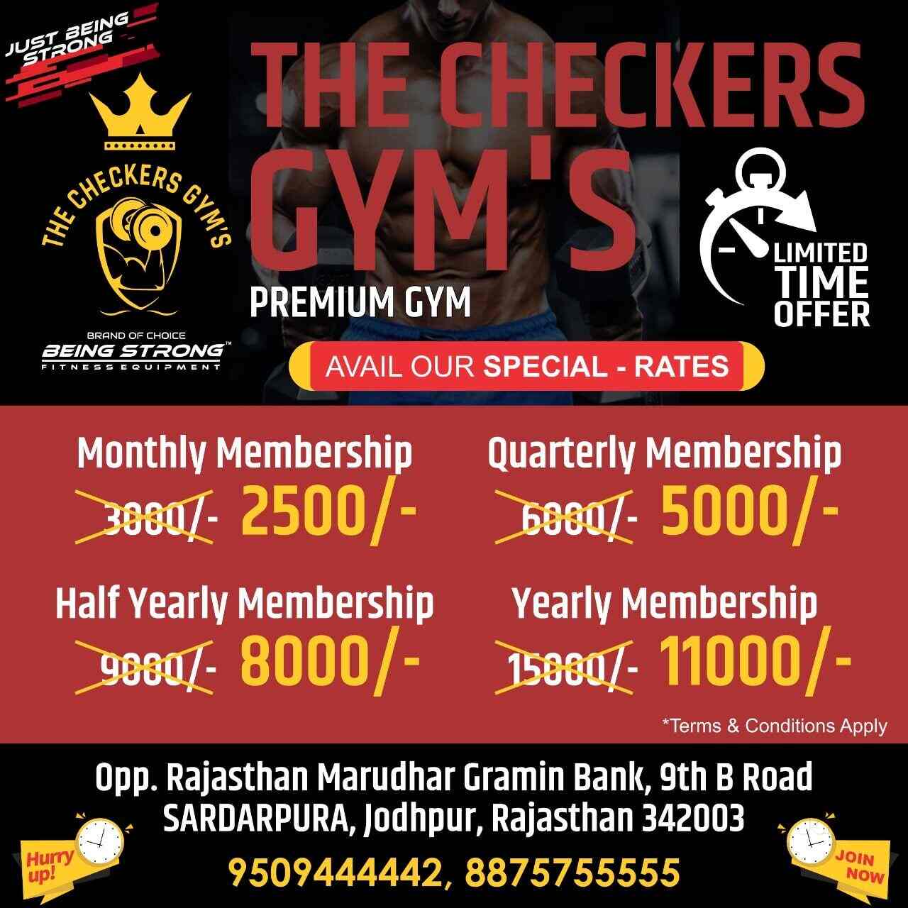 Checkers Gym in Sardarpura,Jodhpur Best Gyms in Jodhpur Justdial