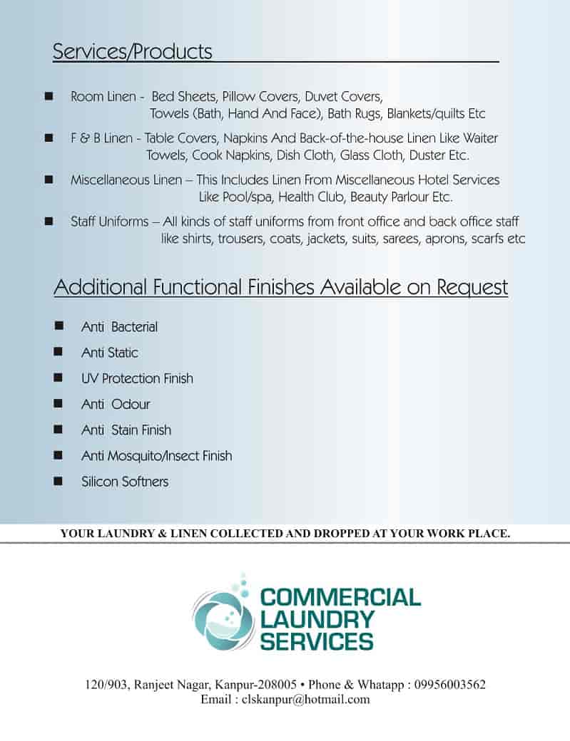 Commercial Laundry Services in Ranjeet Nagar,Kanpur Best Laundry