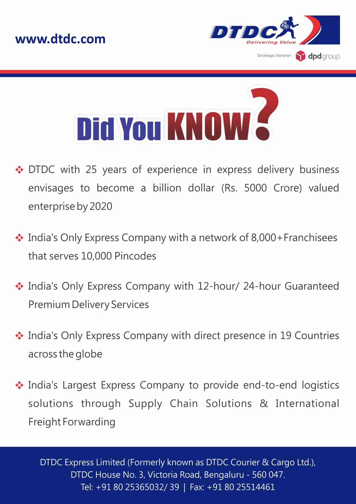 Top DTDC Courier Services near Kanpur Courts Best DTDC International