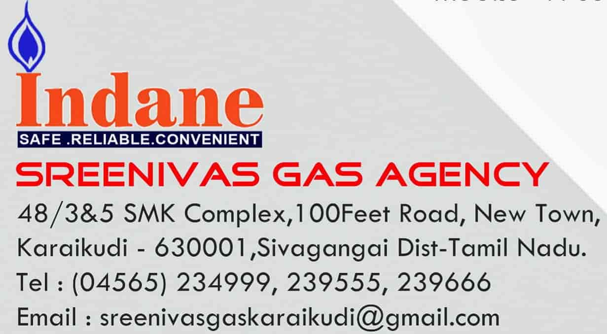Sreenivas Gas Agency in Aruna Nagar,Karaikudi Best IndaneCooking Gas