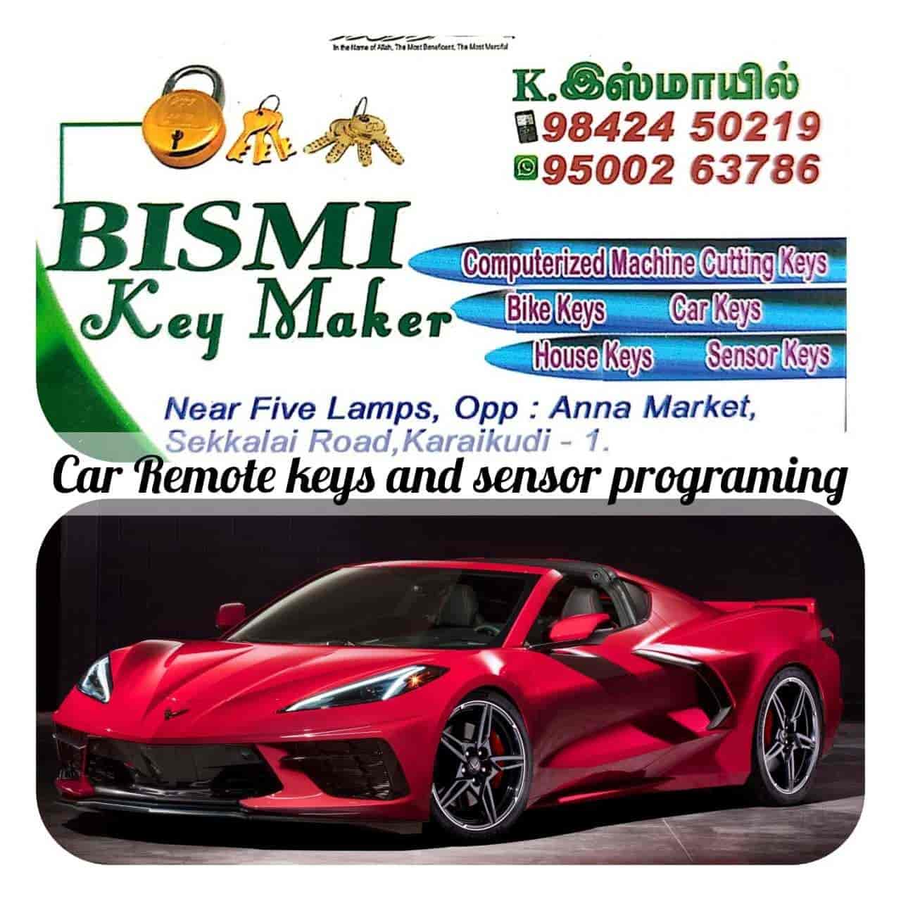 Duplicate Key Makers in Karaikudi - Car, Home & Locker Key Duplication