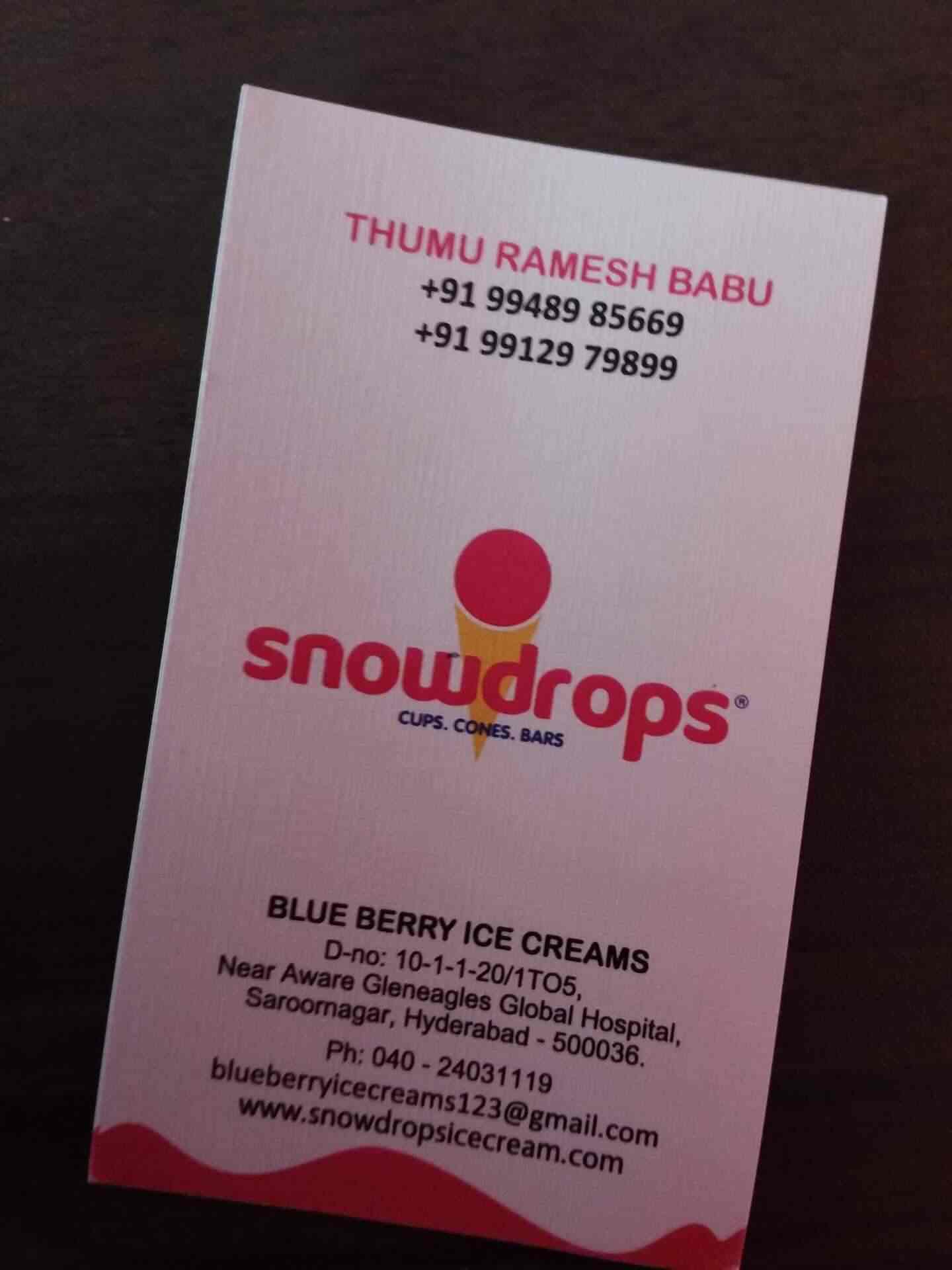 Snow Drops in Khammam HO,Khammam Best Ice Cream Retailers in Khammam