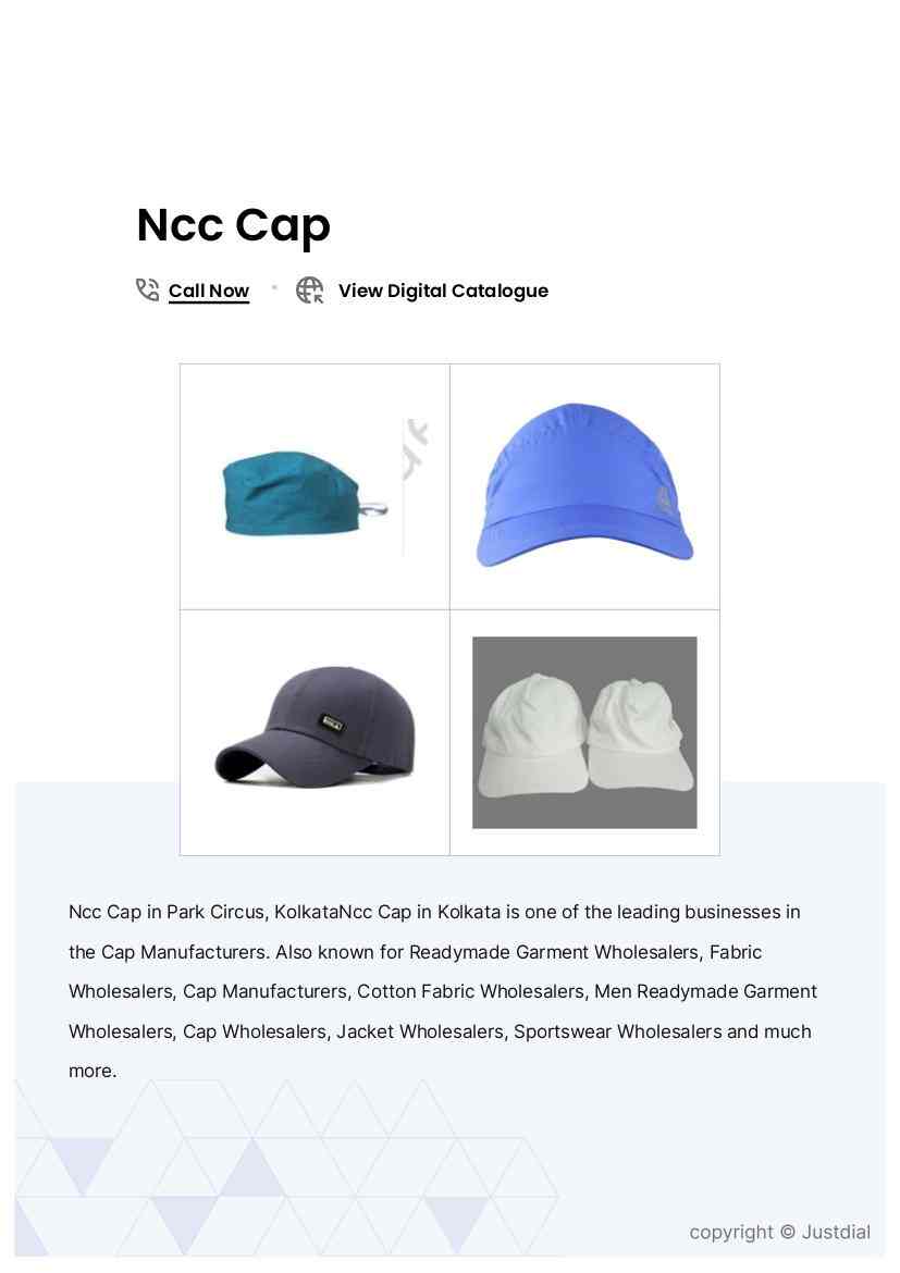 Parasuit Embroidered Unisex Baseball Cap in Kolkata at ₹ 75 Pc