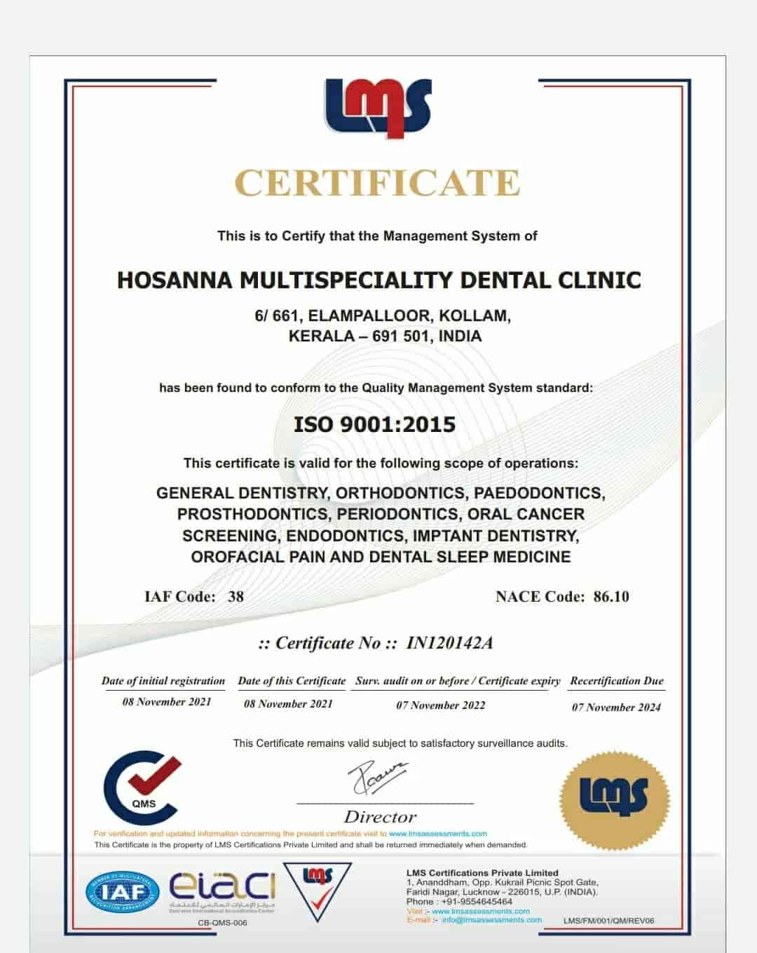 HOSANNA MULTISPECIALITY DENTAL CLINIC in Kundara,Kollam Book