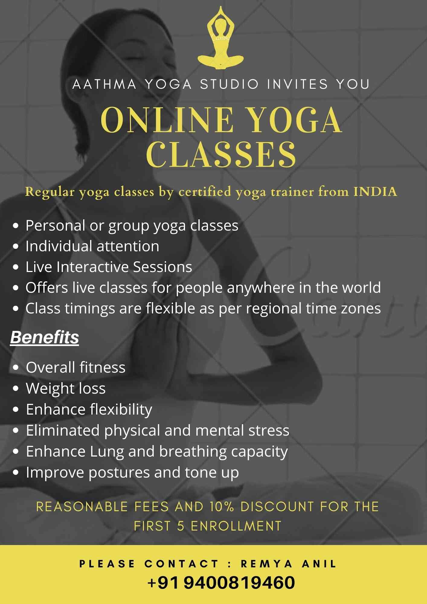 Aathma Yoga Center in Oravackal 7th Mile Road,Kottayam Best Yoga