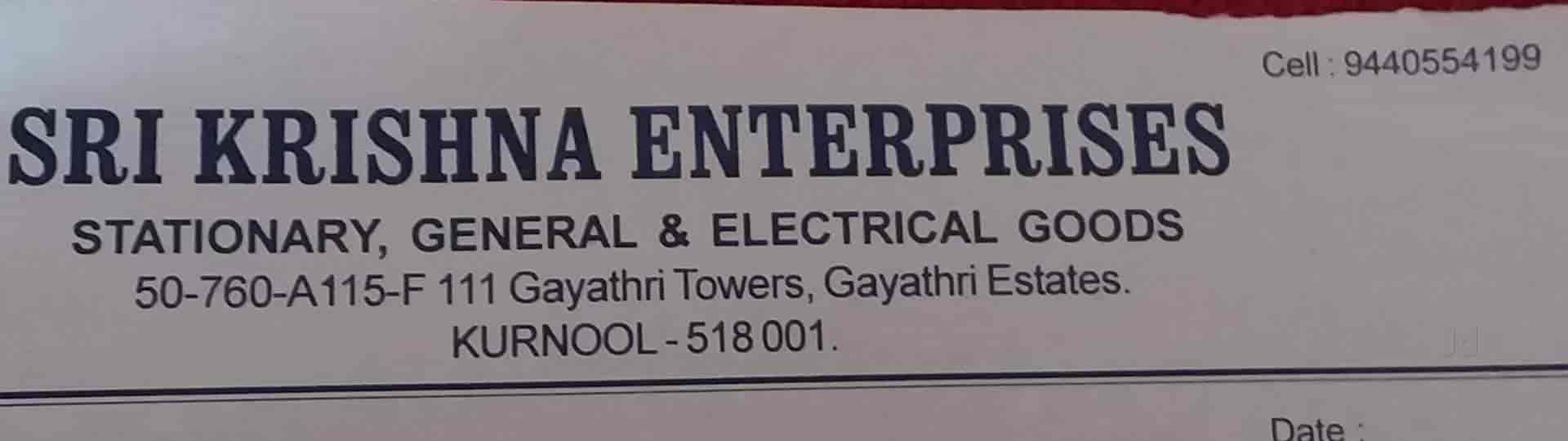 Sri Krishna Enterprises in Near Gayatri Powers,Kurnool Best Office Stationery Dealers in