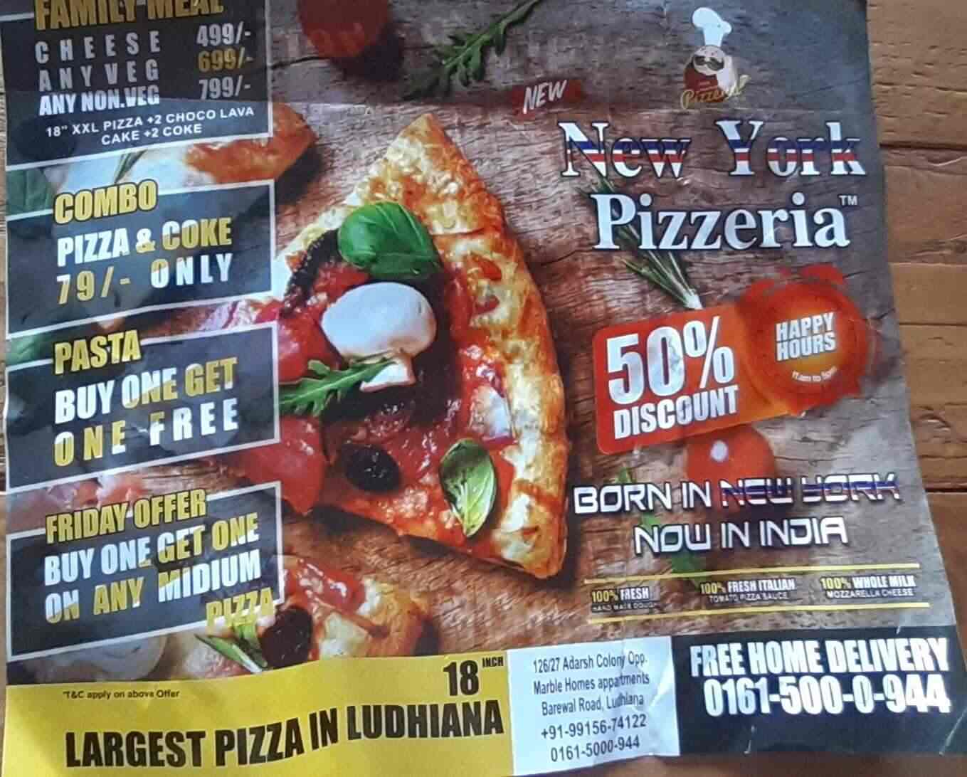 Find list of New New York Pizzeria in Pakhowal Road, Ludhiana near me Justdial