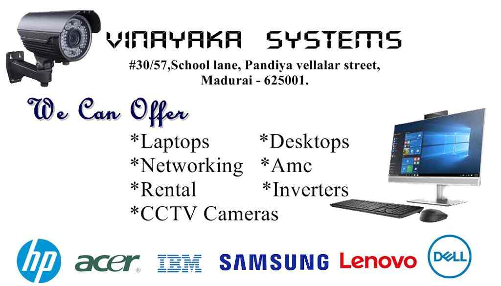 Vinayaka Systems in Vellalar Street,Madurai Best Laptop Repair