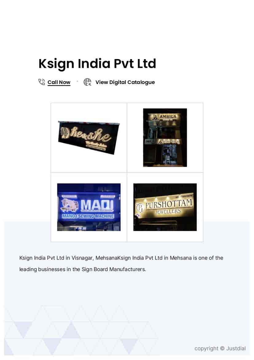 Advertisement Glow Sign Board in Mehsana at ₹ 139 ₹ 251 Sq