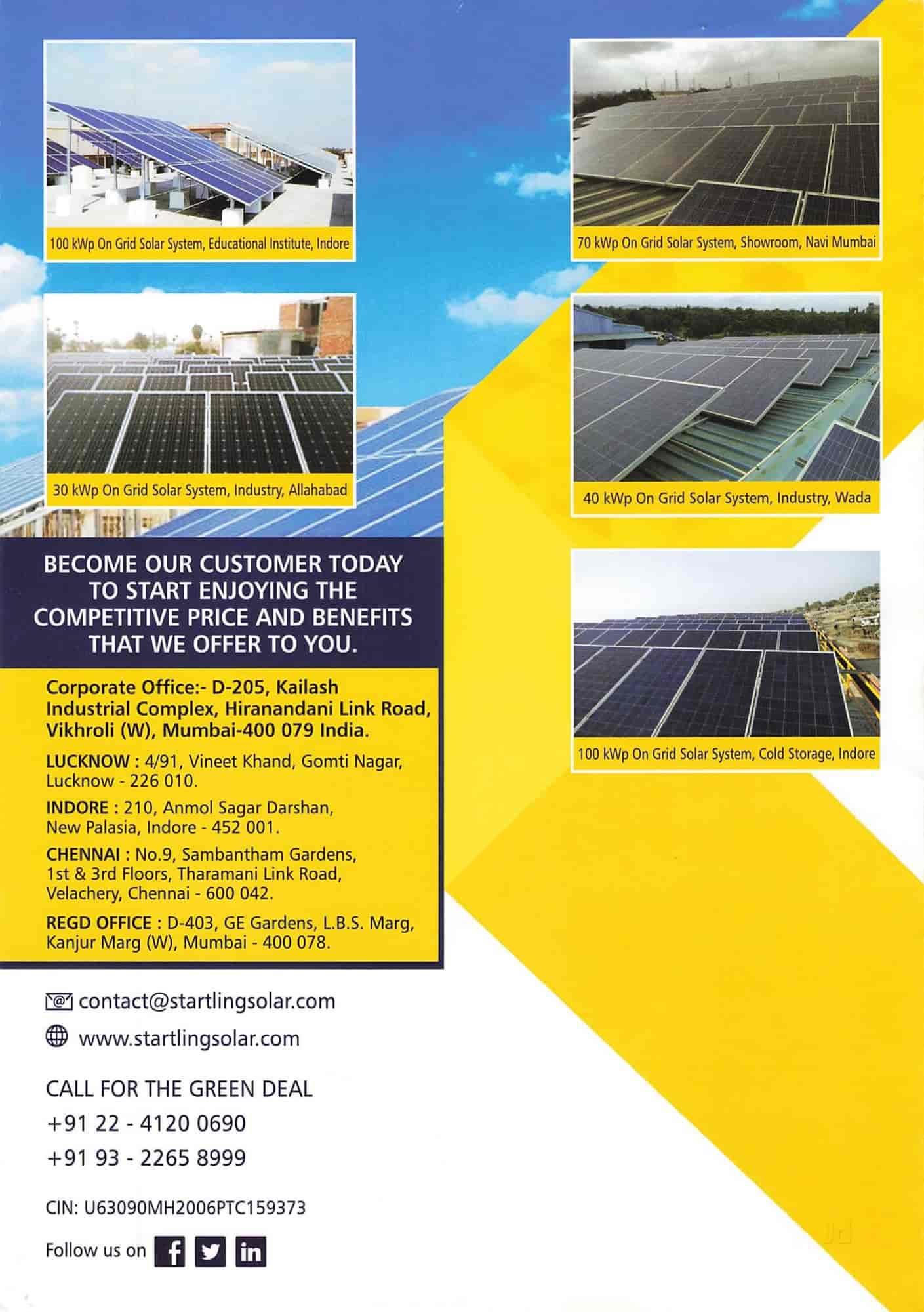 Solar System in Mumbai at ₹ 8,001 ₹ 35,004 Unit by Startling