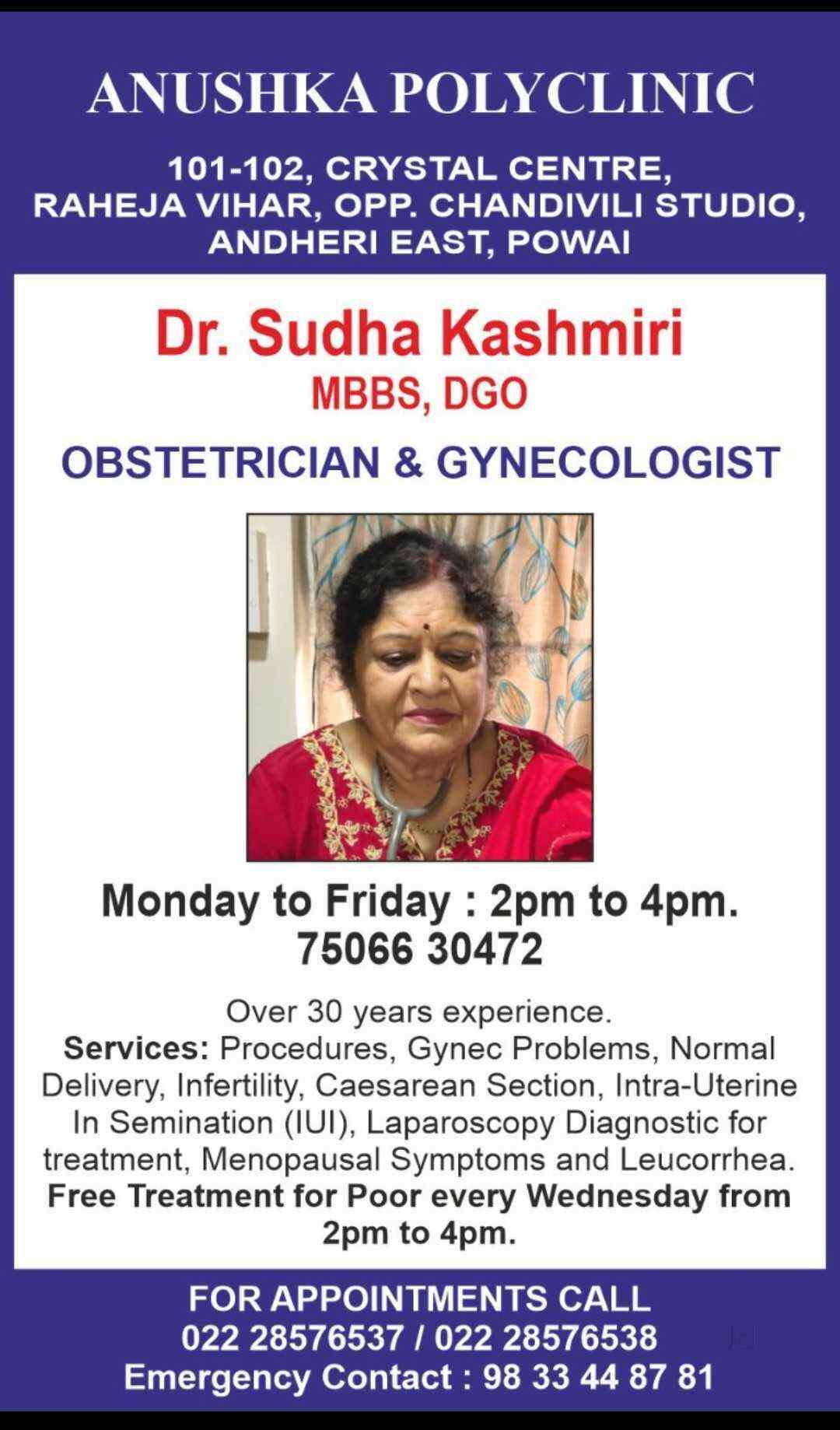 Top Gynecologist Obstetricians in Sakinaka - Best Gynecologist Doctors -  Book Appointment Online Justdial