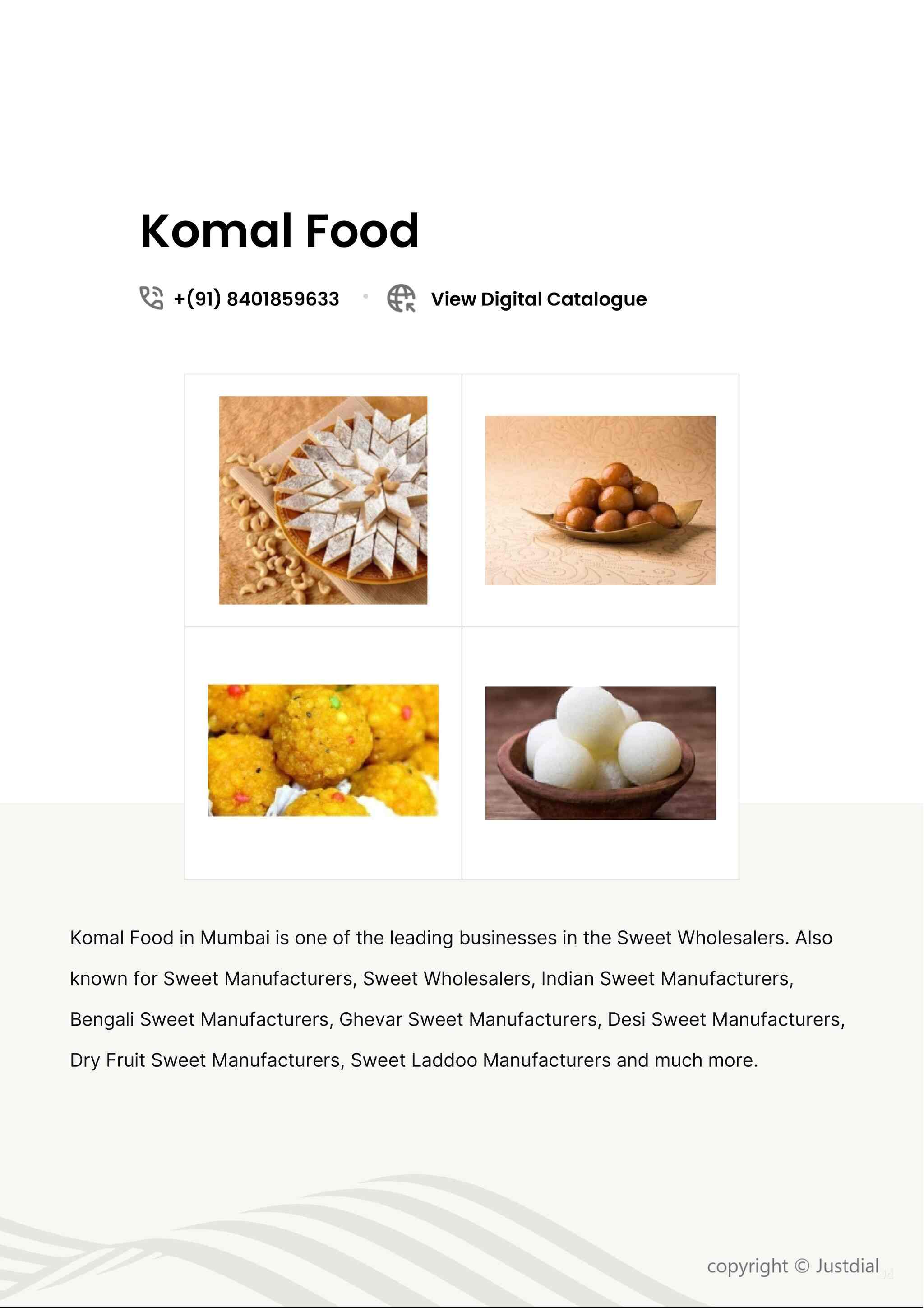Kaju Katli in Mumbai at ₹ 780 Kg by Komal Food Justdial