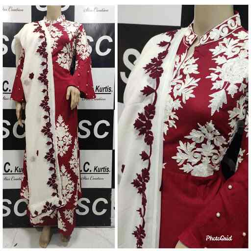 Rayon 3/4th Sleeve Ladies Straight Embroidered Kurti, Size: XL and XXL,  Wash Care: Machine wash