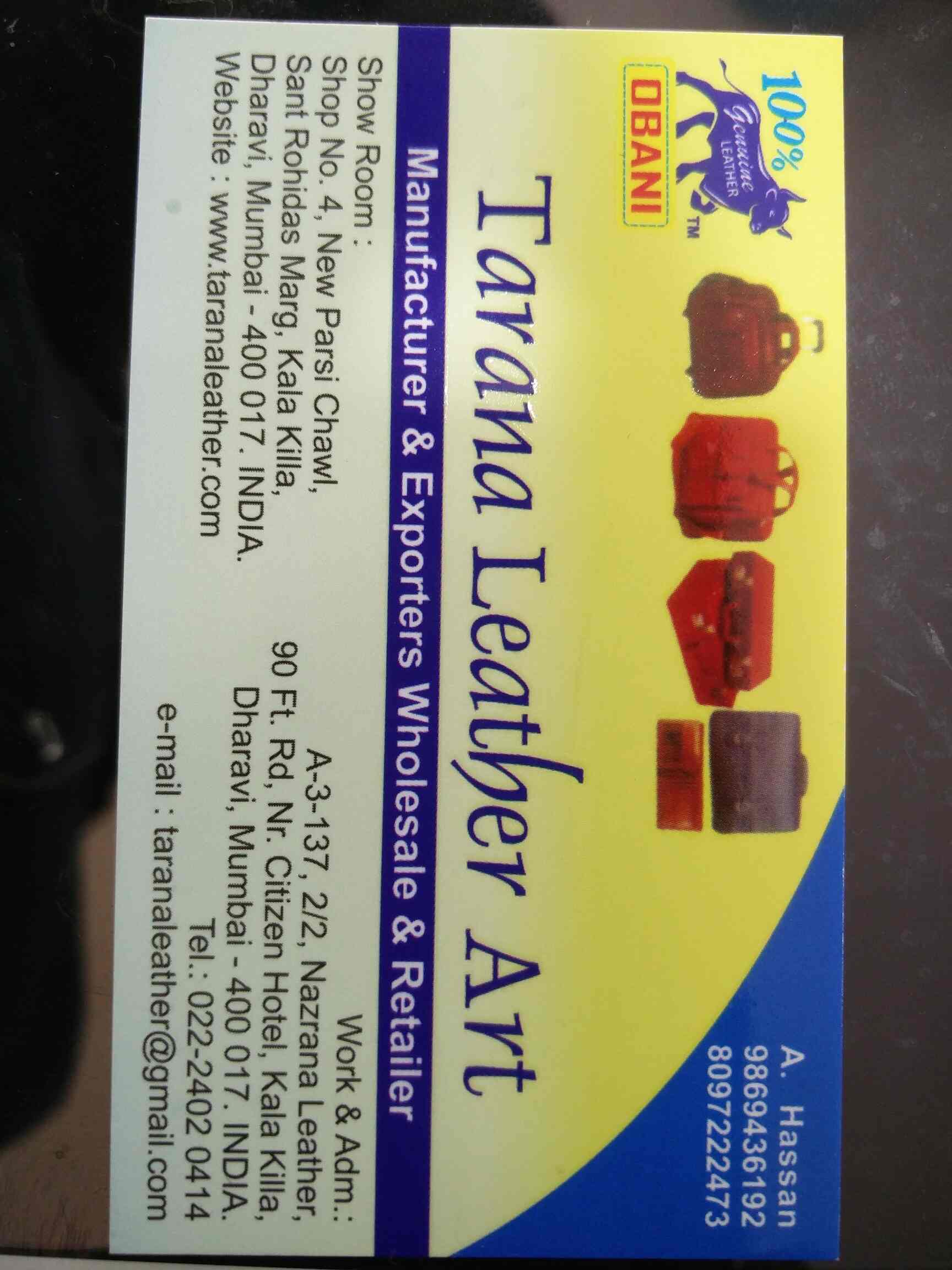 Tarana Leather Art in Dharavi,Mumbai Best Women Bag Manufacturers in