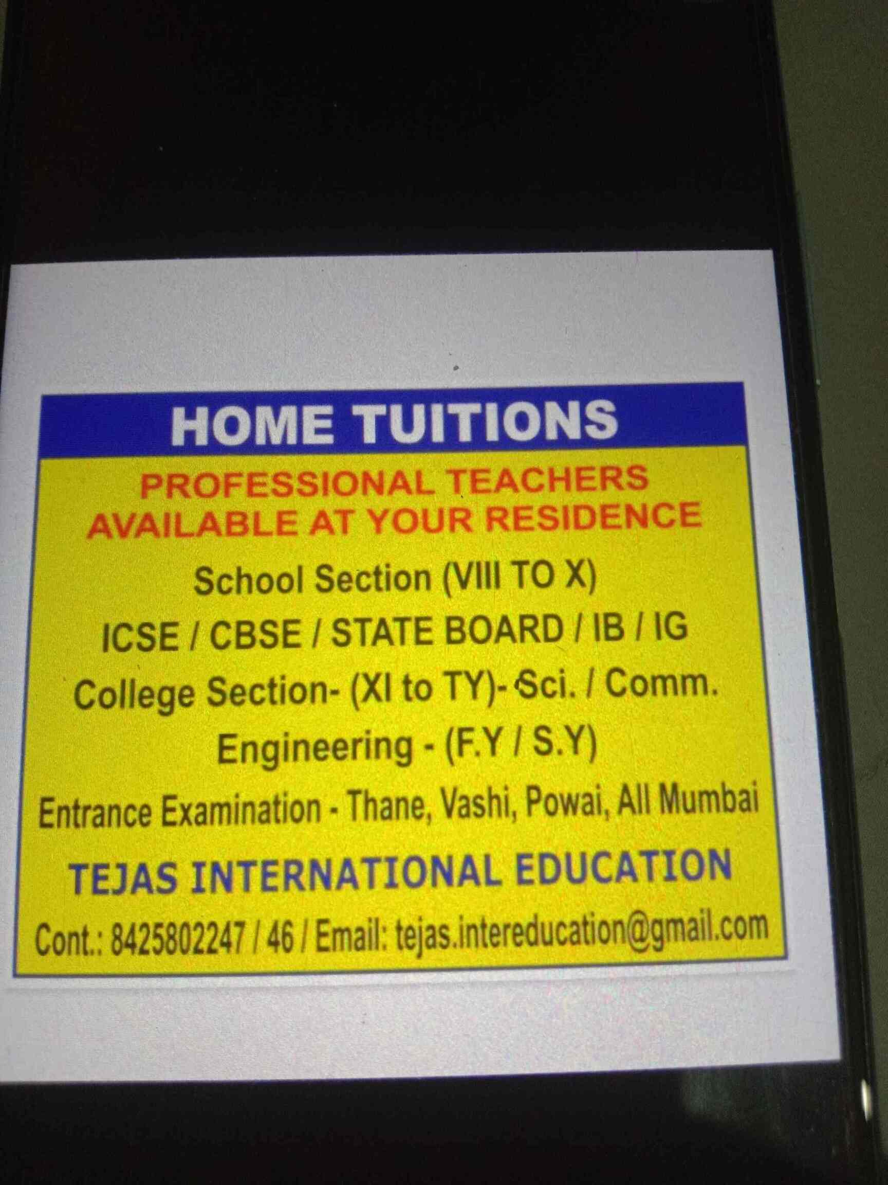 Tejas International Education Home Tuitions