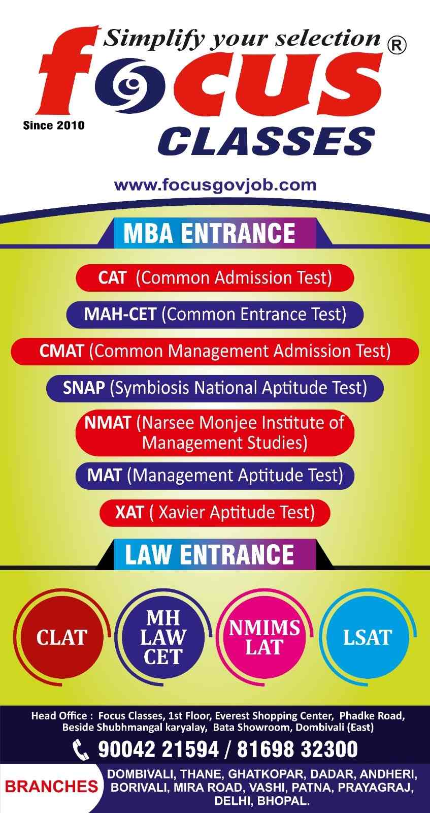 Focus Classes in Dadar West,Mumbai Best Bank Exam Tutorials in Mumbai