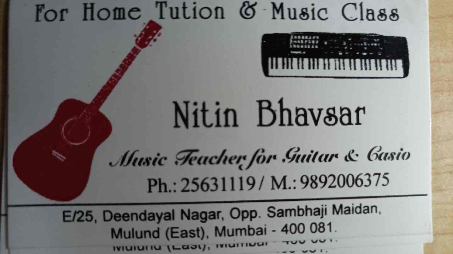 Nitin Bhavsar Music Classes in Mulund East,Mumbai Best Private Music