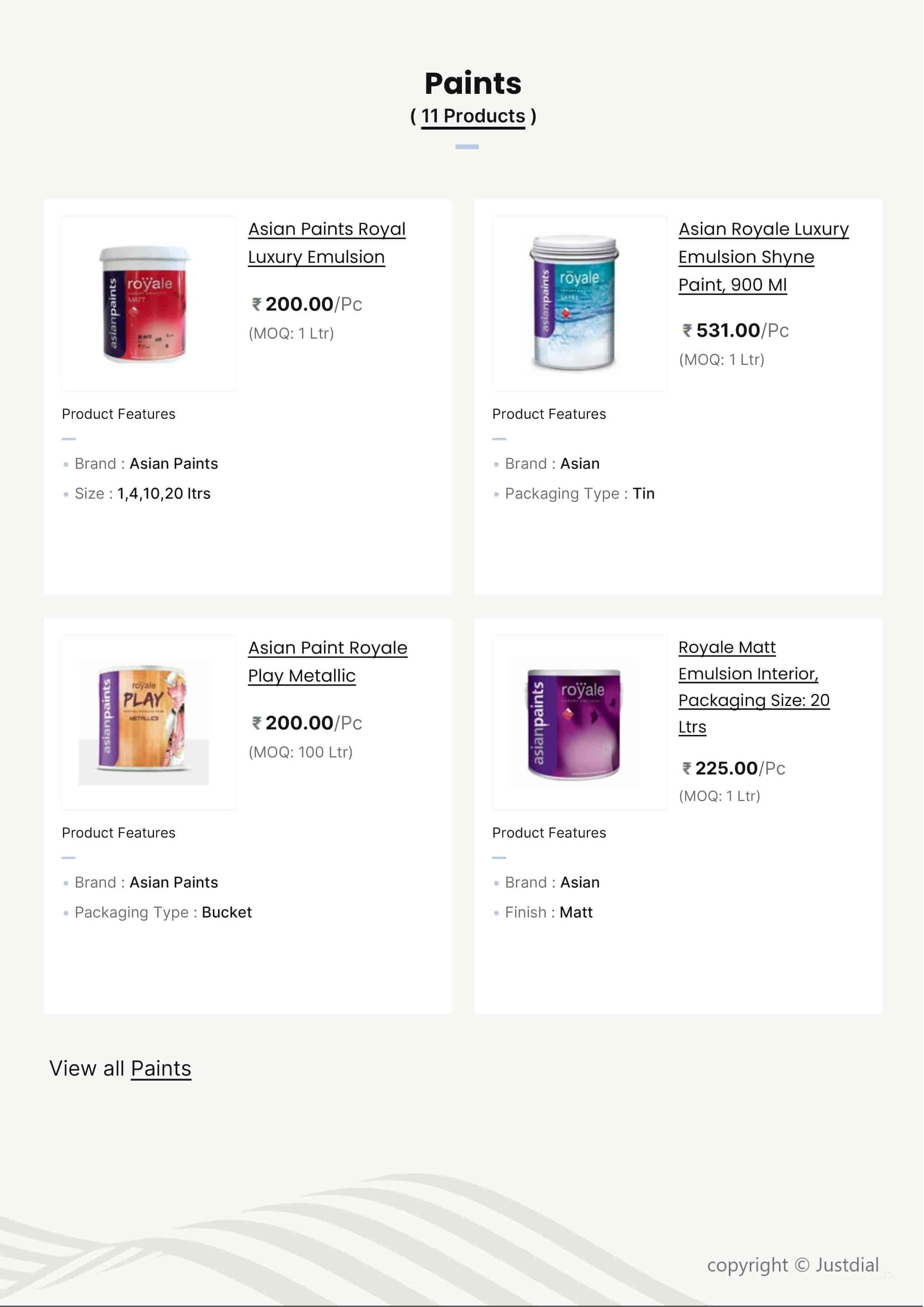 Asian paints price list 2020 online
