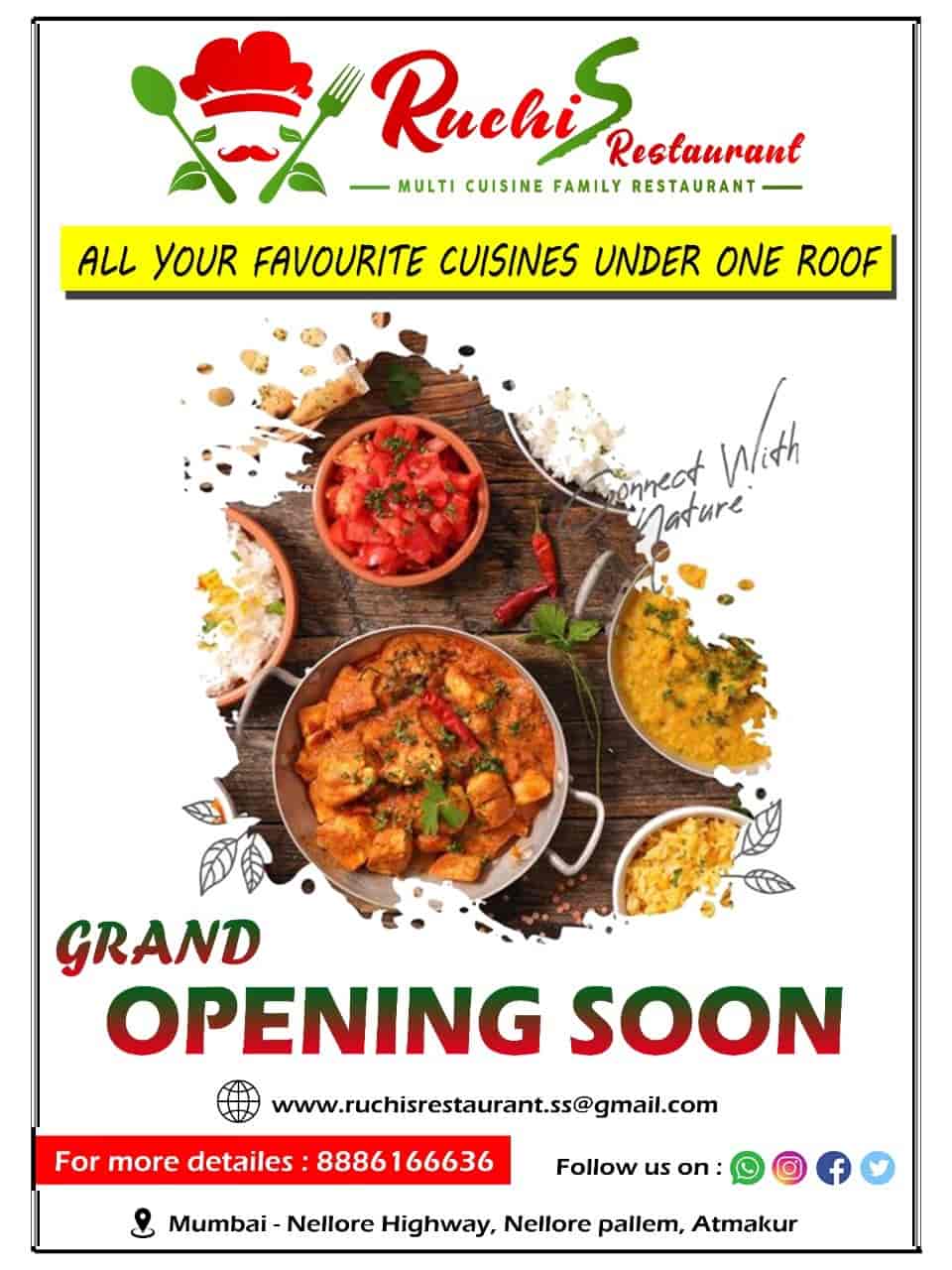 Ruchi's Restaurant Reviews, Atmakur, nellore 87 Ratings Justdial