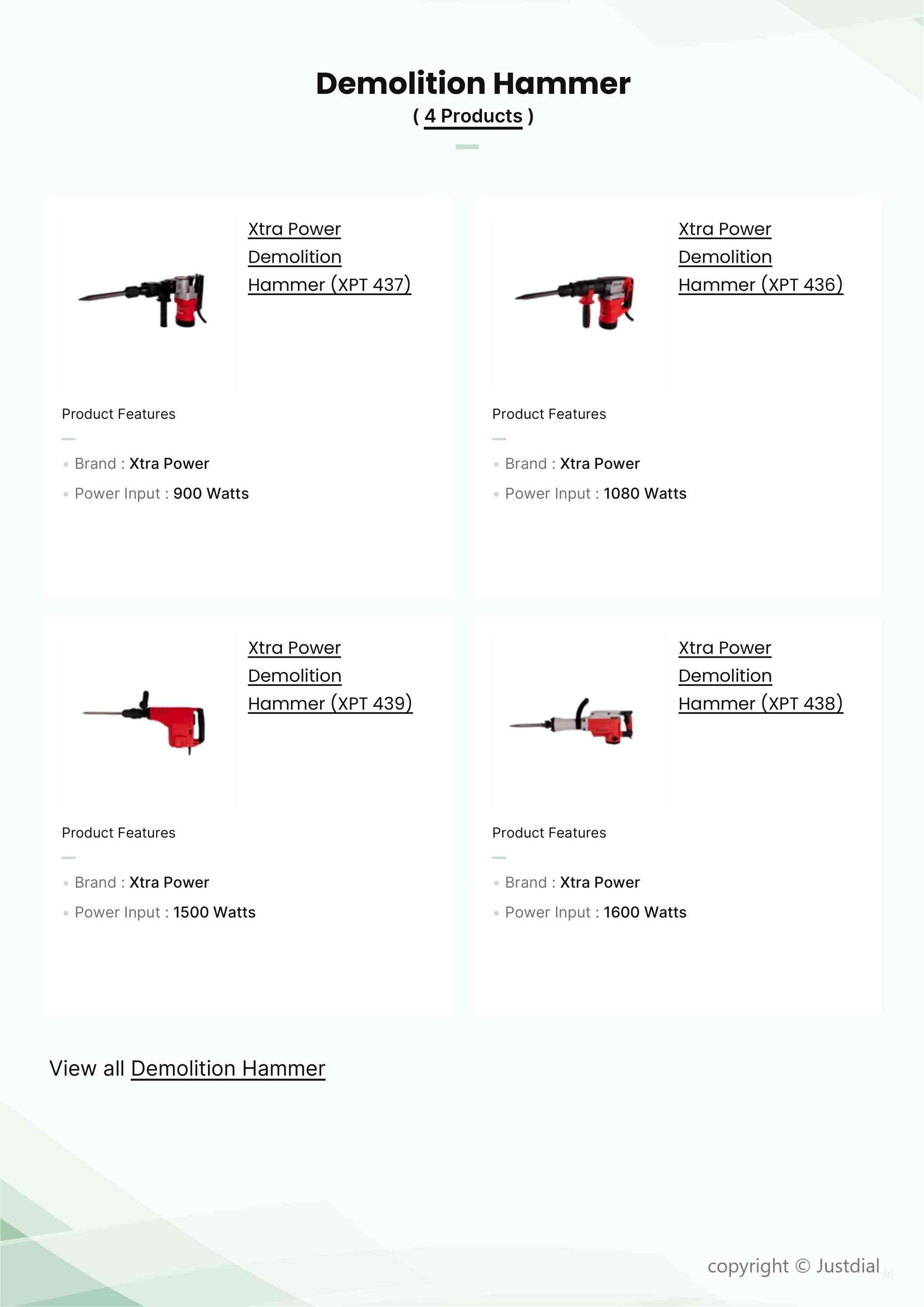 Xtra Power Rotary Hammer Drill XPT 434 in Panipat at best price by Kwality Plywood And Furniture Justdial