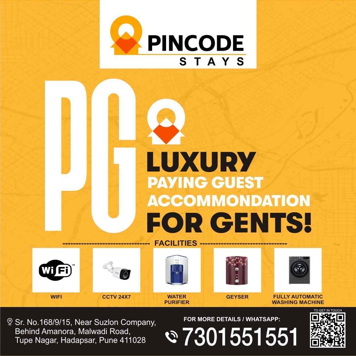 Pincode Stays in Hadapsar,Pune Best Paying Guest For